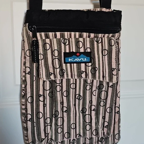 Kavu Mini Keeper Crossbody With Stripes and Circles - Picture 2 of 9
